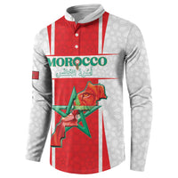 Custom Morocco Football Button Sweatshirt Go Champions Atlas Lions - White - Wonder Print Shop