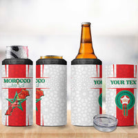 Custom Morocco Football 4 in 1 Can Cooler Tumbler Go Champions Atlas Lions - White - Wonder Print Shop