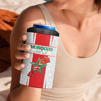 Custom Morocco Football 4 in 1 Can Cooler Tumbler Go Champions Atlas Lions - White - Wonder Print Shop