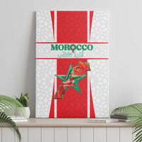 Morocco Football Canvas Wall Art Go Champions Atlas Lions - White - Wonder Print Shop