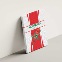 Morocco Football Canvas Wall Art Go Champions Atlas Lions - White - Wonder Print Shop