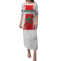 Custom Morocco Football Family Matching Puletasi and Hawaiian Shirt Go Champions Atlas Lions - White - Wonder Print Shop