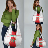 Morocco Football Grocery Bag Go Champions Atlas Lions - White - Wonder Print Shop