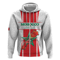 Custom Morocco Football Hoodie Go Champions Atlas Lions - White - Wonder Print Shop