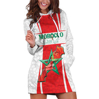 Custom Morocco Football Hoodie Dress Go Champions Atlas Lions - White - Wonder Print Shop