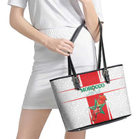 Morocco Football Leather Tote Bag Go Champions Atlas Lions - White - Wonder Print Shop