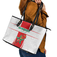 Morocco Football Leather Tote Bag Go Champions Atlas Lions - White - Wonder Print Shop