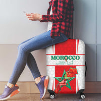 Morocco Football Luggage Cover Go Champions Atlas Lions - White - Wonder Print Shop