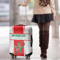 Morocco Football Luggage Cover Go Champions Atlas Lions - White - Wonder Print Shop