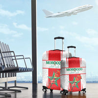 Morocco Football Luggage Cover Go Champions Atlas Lions - White - Wonder Print Shop