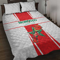 Morocco Football Quilt Bed Set Go Champions Atlas Lions - White - Wonder Print Shop