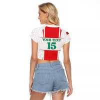 Custom Morocco Football Raglan Cropped T Shirt Go Champions Atlas Lions - White - Wonder Print Shop