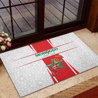 Morocco Football Rubber Doormat Go Champions Atlas Lions - White - Wonder Print Shop