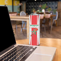 Custom Morocco Football Skinny Tumbler Go Champions Atlas Lions - White - Wonder Print Shop