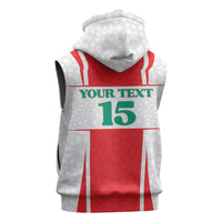 Custom Morocco Football Sleeveless Hoodie Go Champions Atlas Lions - White - Wonder Print Shop