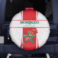 Morocco Football Spare Tire Cover Go Champions Atlas Lions - White - Wonder Print Shop