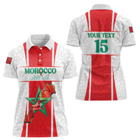 Custom Morocco Football Women Polo Shirt Go Champions Atlas Lions - White - Wonder Print Shop