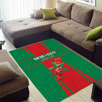 Morocco Football Area Rug Go Champions Atlas Lions - Red - Wonder Print Shop