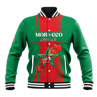 Custom Morocco Football Baseball Jacket Go Champions Atlas Lions - Red - Wonder Print Shop
