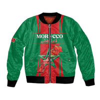 Custom Morocco Football Bomber Jacket Go Champions Atlas Lions - Red - Wonder Print Shop