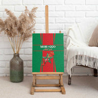 Morocco Football Canvas Wall Art Go Champions Atlas Lions - Red - Wonder Print Shop