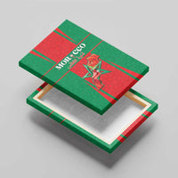 Morocco Football Canvas Wall Art Go Champions Atlas Lions - Red - Wonder Print Shop