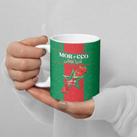 Custom Morocco Football Ceramic Mug Go Champions Atlas Lions - Red - Wonder Print Shop