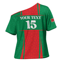 Custom Morocco Football Cross Shoulder Shirt Go Champions Atlas Lions - Red - Wonder Print Shop