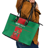 Morocco Football Leather Tote Bag Go Champions Atlas Lions - Red - Wonder Print Shop