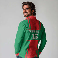 Custom Morocco Football Long Sleeve Polo Shirt Go Champions Atlas Lions - Red - Wonder Print Shop
