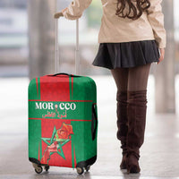 Morocco Football Luggage Cover Go Champions Atlas Lions - Red - Wonder Print Shop