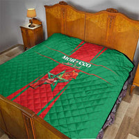 Morocco Football Quilt Go Champions Atlas Lions - Red - Wonder Print Shop