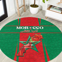 Morocco Football Round Carpet Go Champions Atlas Lions - Red - Wonder Print Shop