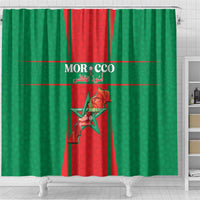 Morocco Football Shower Curtain Go Champions Atlas Lions - Red - Wonder Print Shop
