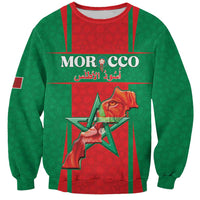 Custom Morocco Football Sweatshirt Go Champions Atlas Lions - Red - Wonder Print Shop