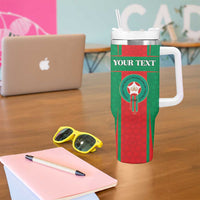 Custom Morocco Football Tumbler With Handle Go Champions Atlas Lions - Red - Wonder Print Shop