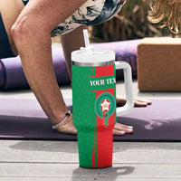 Custom Morocco Football Tumbler With Handle Go Champions Atlas Lions - Red - Wonder Print Shop