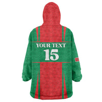 Custom Morocco Football Wearable Blanket Hoodie Go Champions Atlas Lions - Red - Wonder Print Shop