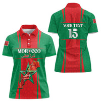 Custom Morocco Football Women Polo Shirt Go Champions Atlas Lions - Red - Wonder Print Shop