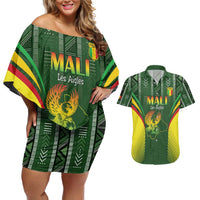Custom Mali Football Couples Matching Off Shoulder Short Dress and Hawaiian Shirt Go Champions Les Aigles - Wonder Print Shop