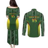 Custom Mali Football Couples Matching Puletasi and Long Sleeve Button Shirt Go Champions Les Aigles - Wonder Print Shop