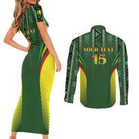 Custom Mali Football Couples Matching Short Sleeve Bodycon Dress and Long Sleeve Button Shirt Go Champions Les Aigles - Wonder Print Shop