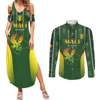 Custom Mali Football Couples Matching Summer Maxi Dress and Long Sleeve Button Shirt Go Champions Les Aigles - Wonder Print Shop