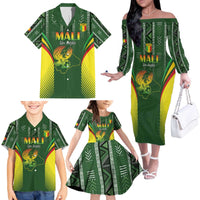 Custom Mali Football Family Matching Off The Shoulder Long Sleeve Dress and Hawaiian Shirt Go Champions Les Aigles - Wonder Print Shop