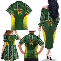 Custom Mali Football Family Matching Off The Shoulder Long Sleeve Dress and Hawaiian Shirt Go Champions Les Aigles - Wonder Print Shop