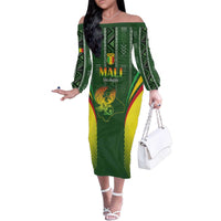 Custom Mali Football Family Matching Off The Shoulder Long Sleeve Dress and Hawaiian Shirt Go Champions Les Aigles - Wonder Print Shop