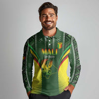Custom Mali Football Long Sleeve Polo Shirt Go Champions Les Aigles - Wonder Print Shop