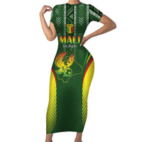 Custom Mali Football Short Sleeve Bodycon Dress Go Champions Les Aigles - Wonder Print Shop