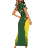 Custom Mali Football Short Sleeve Bodycon Dress Go Champions Les Aigles - Wonder Print Shop