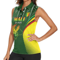 Custom Mali Football Women Sleeveless Polo Shirt Go Champions Les Aigles - Wonder Print Shop
